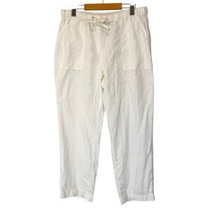 Jones New York Signature Pants Womens 10 White Elastic Waist Straight Leg